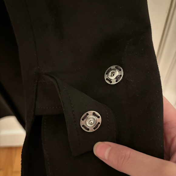 Zara black faux suede trench coat - Picture 5 of 6